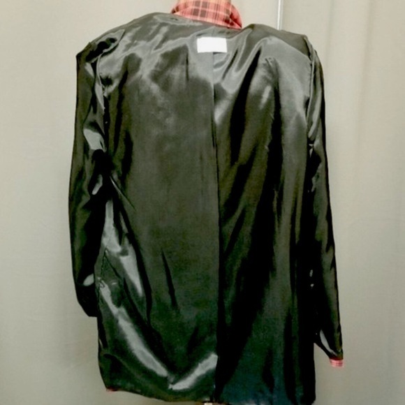 Vintage Tartan Plaid Goth Christy Girl One Button Oversized BlazerSize 8… - Picture 5 of 11